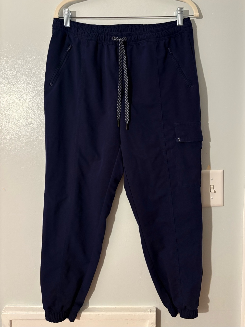 Jaanuu Women's Essential Scrubs Joggers Navy Elastic Waist and ankles